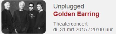 Golden Earring theatre ad Doetinchem - Schouwburg Amphion March 31, 2015